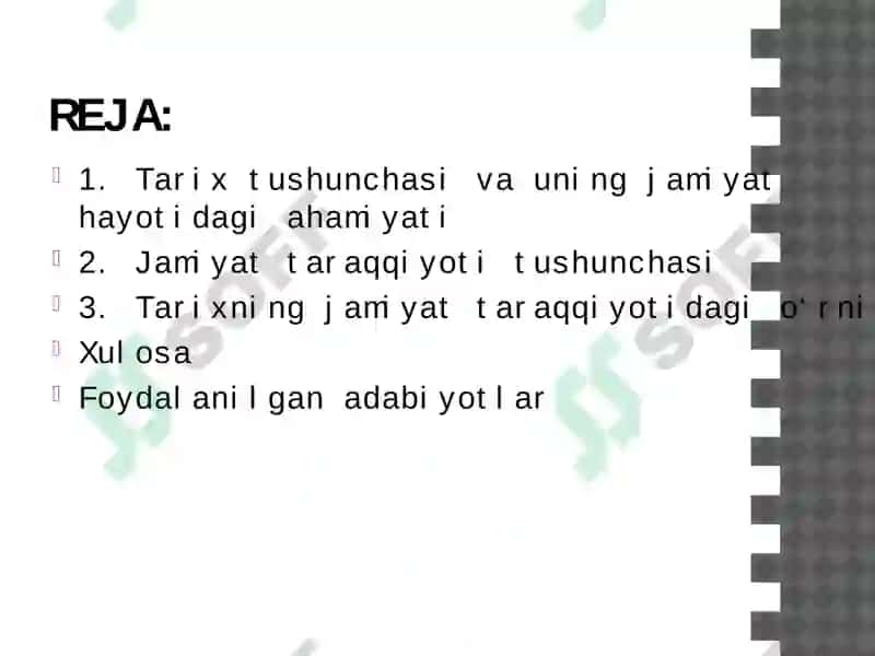Tarixning Jamiyattaraqqiyotida Mazmuni va Yo‘nalishlari 2