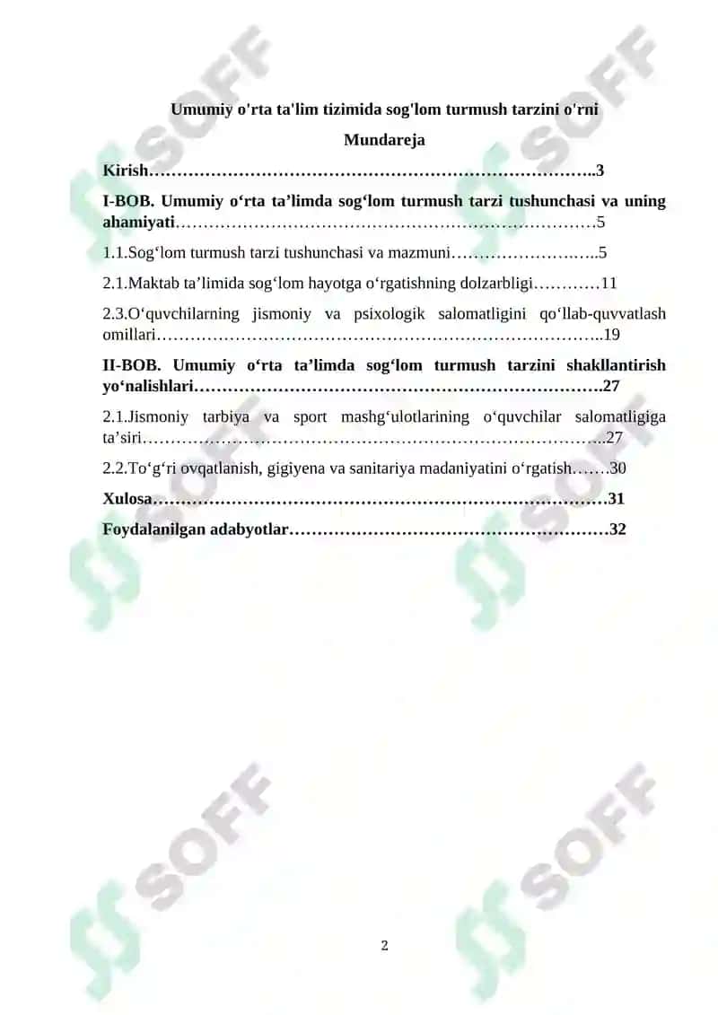 Umumiy o'rta ta'limda sog'lom turmush tarzi 2