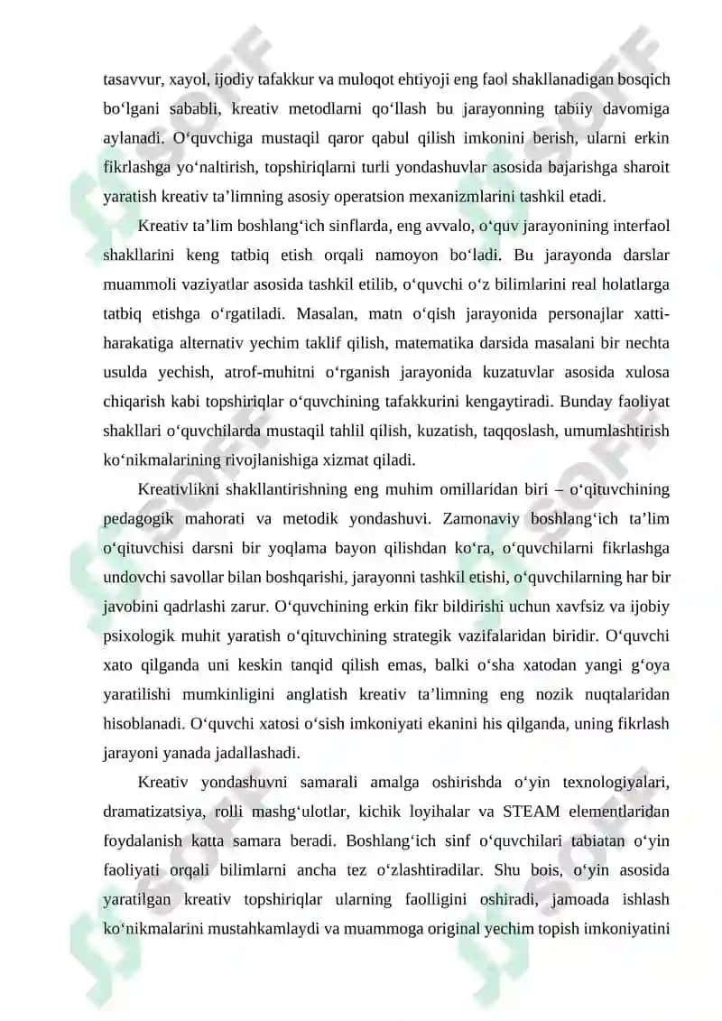Kreativ ta’limdan boshlang‘ich ta’lim tizimida foydalanish 2