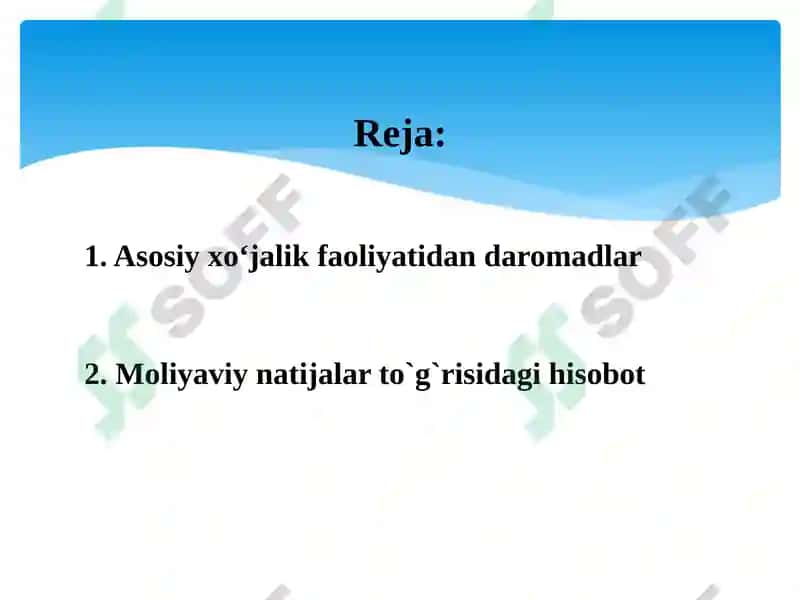 Asosiy xo'jalik faoliyatidan olinda daromadlar 2