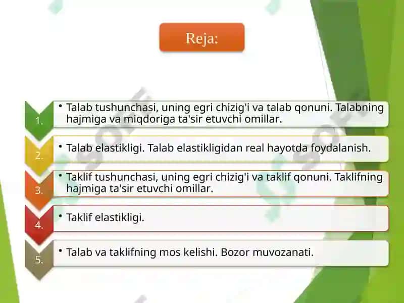 Talab va taklif nazariyasi 2