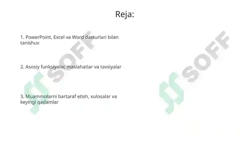 PowerPoint, EXEL, Word dasturlari haqida taqdimot 2