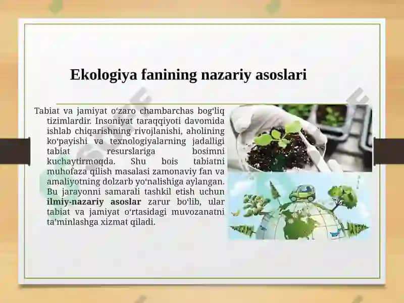 Tabiatni muhofaza qilishning ilmiy-nazariy asoslari 2