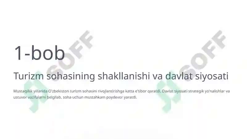 O'zbekiston Turizm Tadbirkorligini Rivojlantirish Imkoniyatlari 2