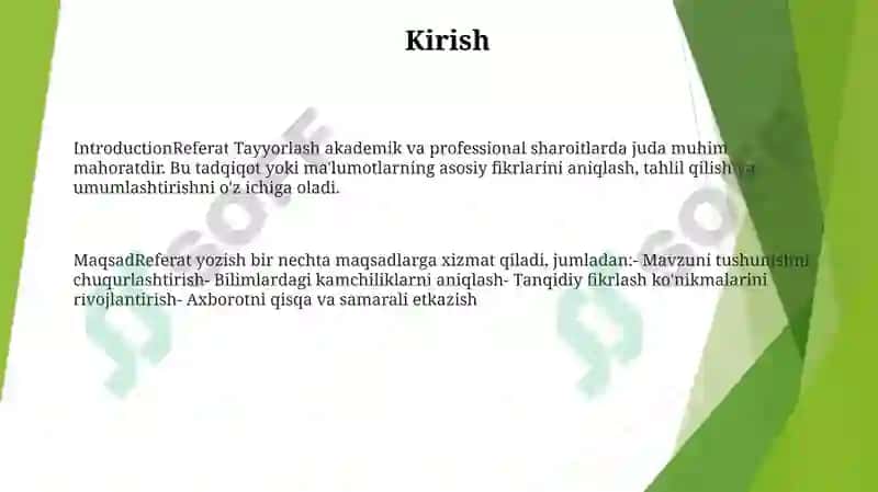 Referat Tayyorlash 2
