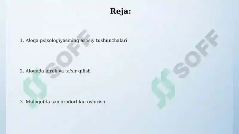 Muloqot psixologiyadan 2
