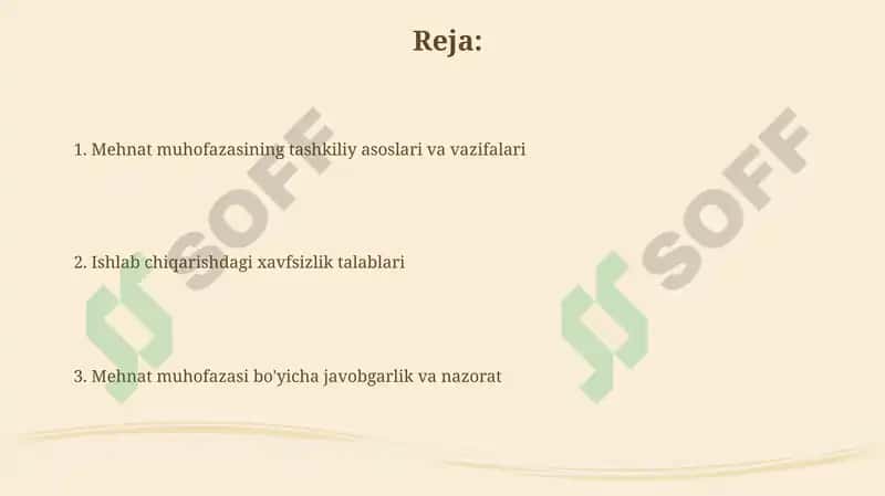 Mehnat muhofazasining tashkiliy asoslari va vazifalari 2