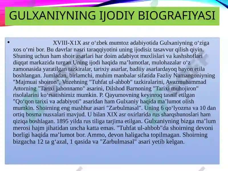 Gulxaniyning Zarbumasal tarkibiga kirgan masallar dalil garisurilgan g‘oyalar 2