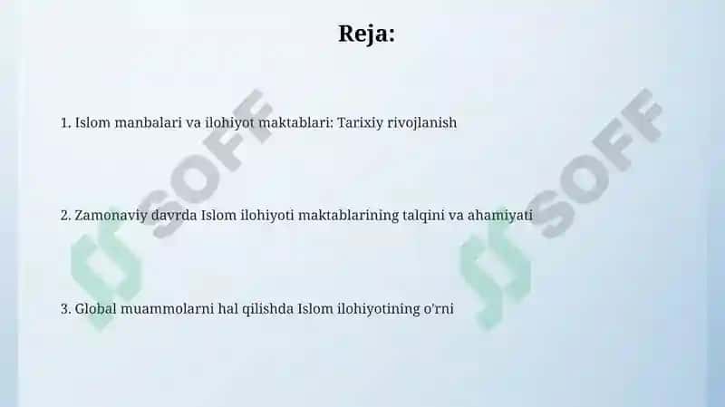 Islom manbalari va ilohiyot maktablari 2