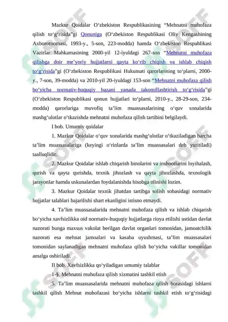 Ta’lim Muassasalarida Mehnatni Muhofaza Qilish Qoidalari 2