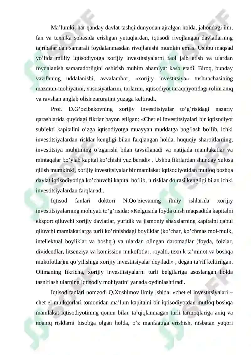MILLIY IQTISODIYOTGA XORIJIY INVESTITSIYALARNI JALB QILISH TURLARI VA SHAKLLARI 2