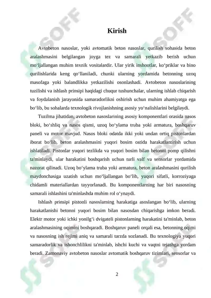 AVTOBETON NASOSLAR TUZILISHI VA ISHLASH 2