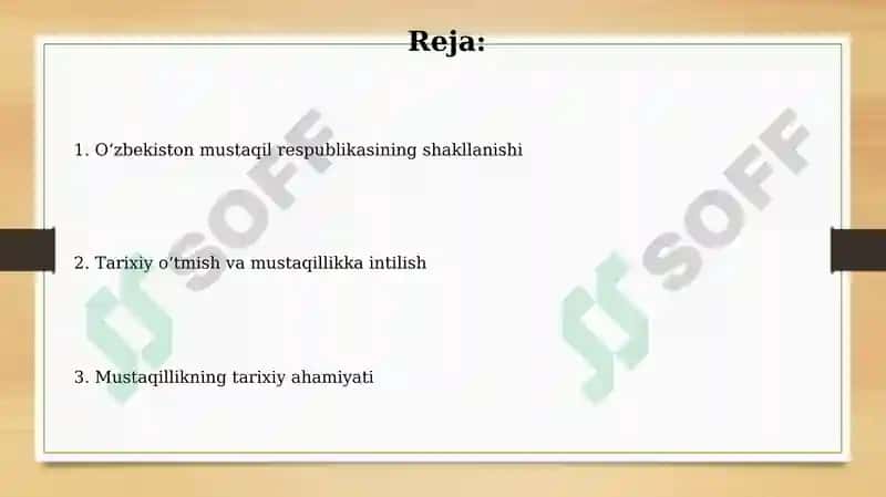 Mustaqil Oʻzbekiston Respublikasining tashkil topishi va uning tarixiy ahamiyati 2