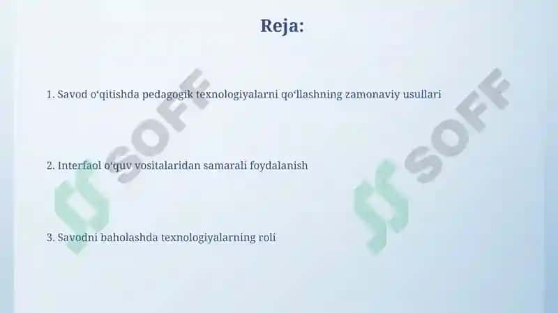 Savod oʻrgatishda pedagogik texnologiyalardan qoʻllash 2