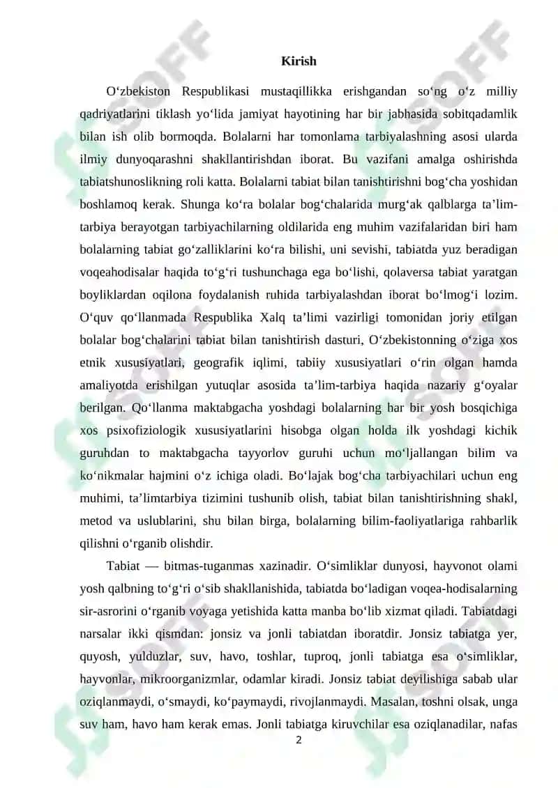 BOLALARNI TABIAT BILAN TANISHTIRISH METODLARI. 2