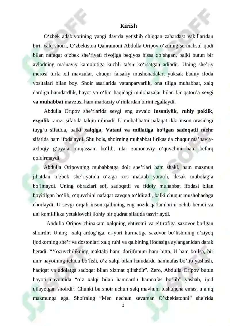ABDULLA ORIPOV SHE’RIYATIDA SEVGI MUHABBAT MOTIVLARI 2