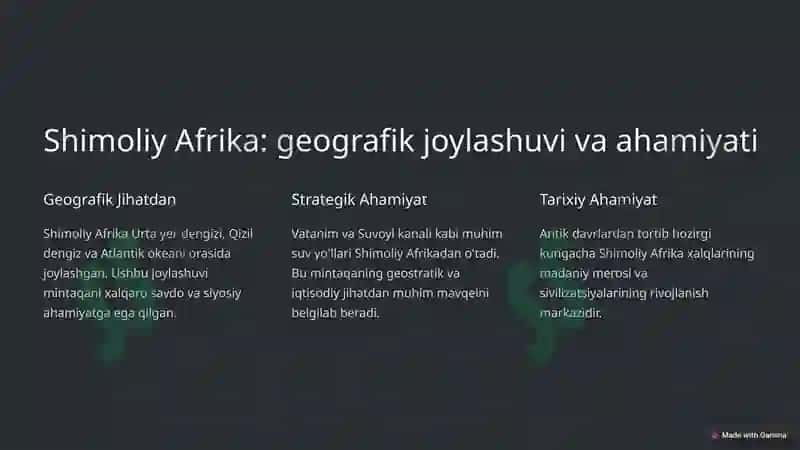 Shimoliy Afrika yangi davrning tarixiy shart sharoitlarida 2