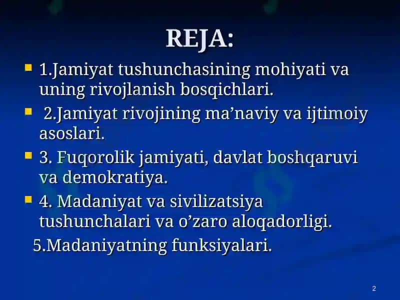 Jamiyat falsafasi 2