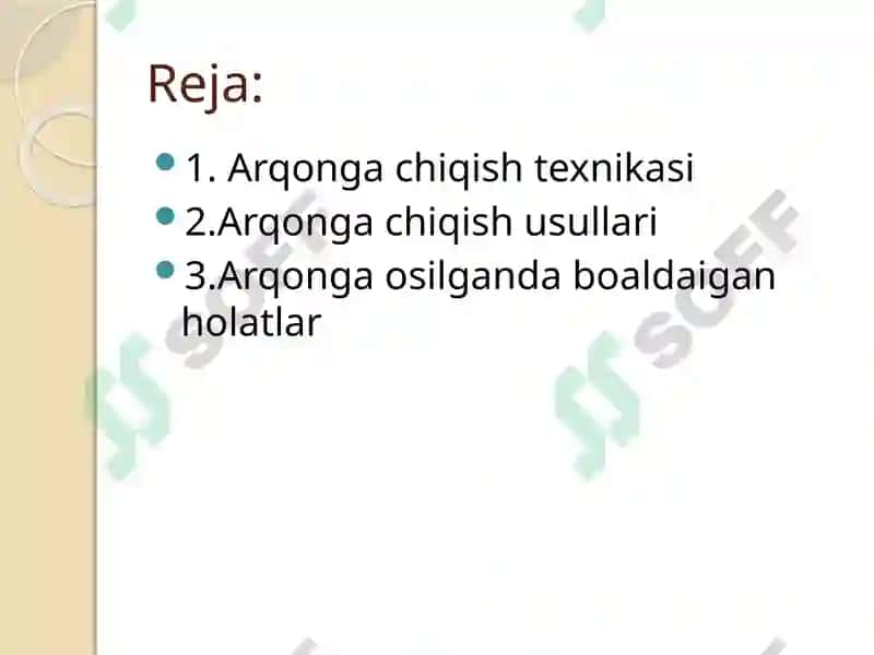 Arqonga chiqish texnikasi 2