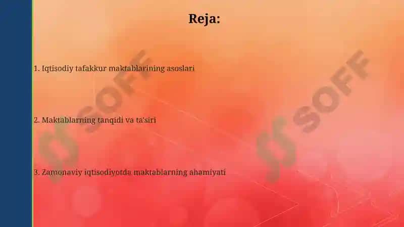 Iqtisodiy Tafakkur Maktablarining Ta'rifi 2