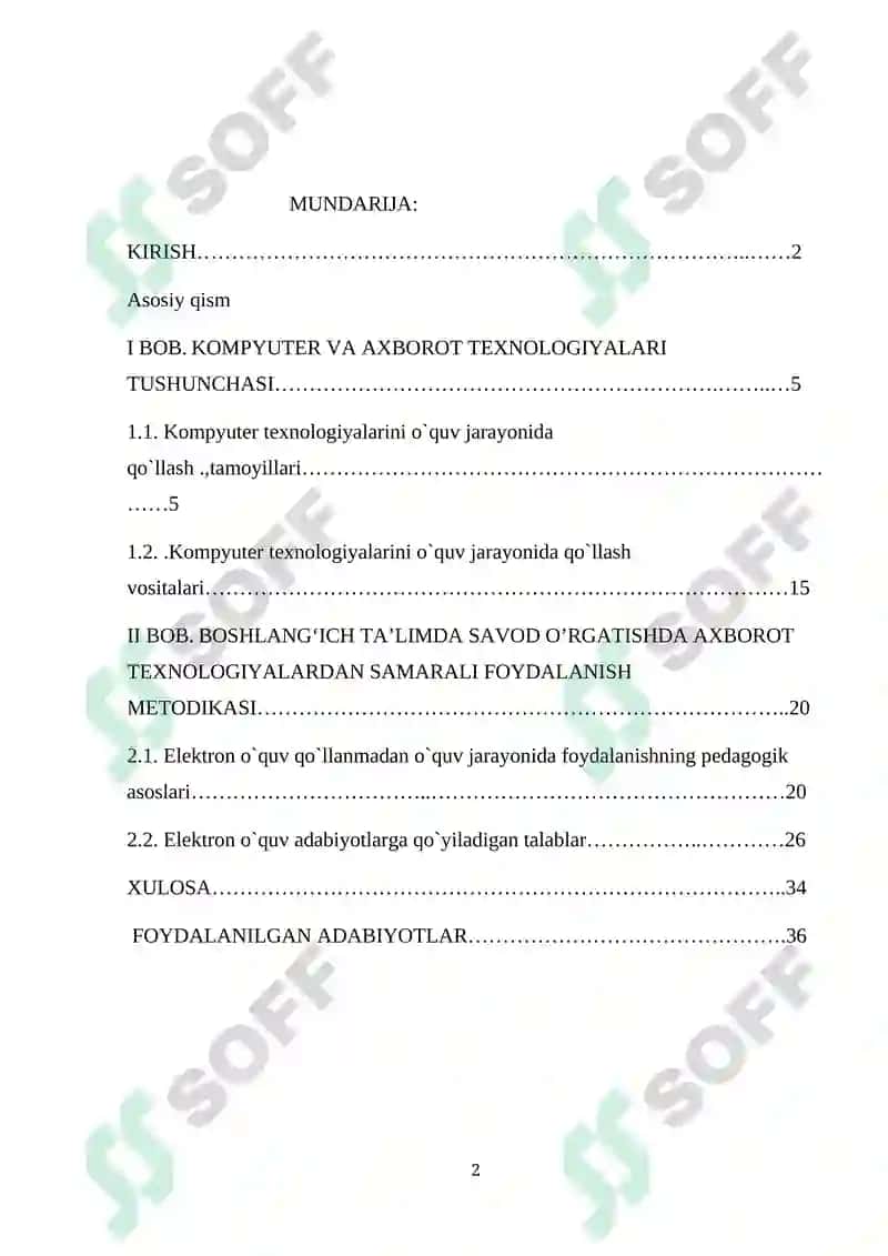 SAVOD O’RGATISH DARSLARIDA AHBOROT TEXNALOGIYALARIDAN FOYDALANISH 2