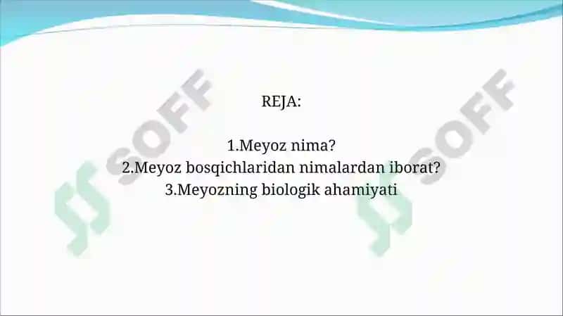 MEYOZ BO’LINISH 2