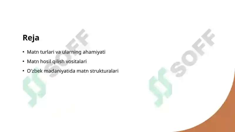 MATN VA UNING TURLARI. MATN HOSIL QILUVCHI VOSITALARI 2