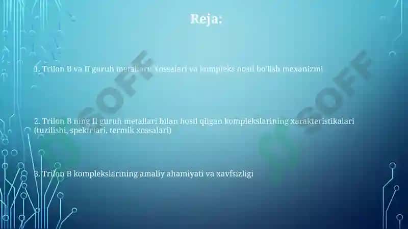 Trilon B va II guruh metallari 2