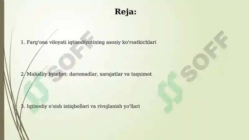 Farg'ona viloyati YaIM va iqtisodiy koʻrsatkichlari 2