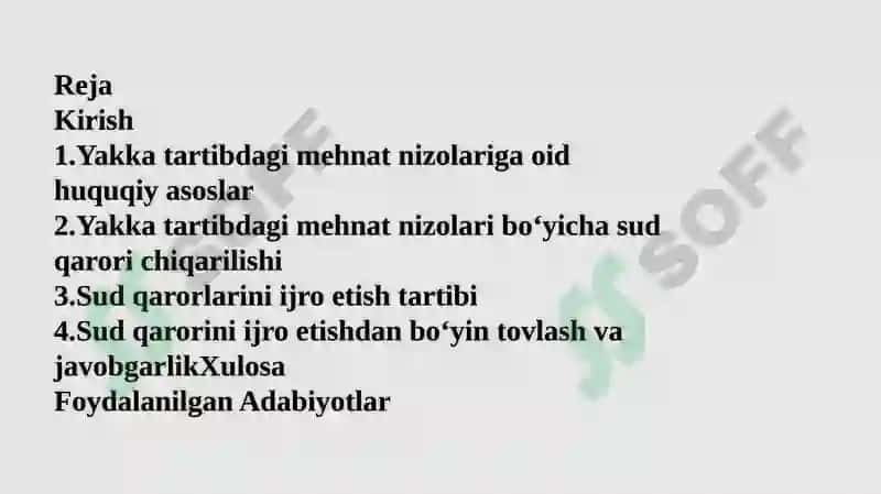 Yakkatartibdagi mehnat nizolari bo‘yicha qarorlarni ijro etish tartibi 2