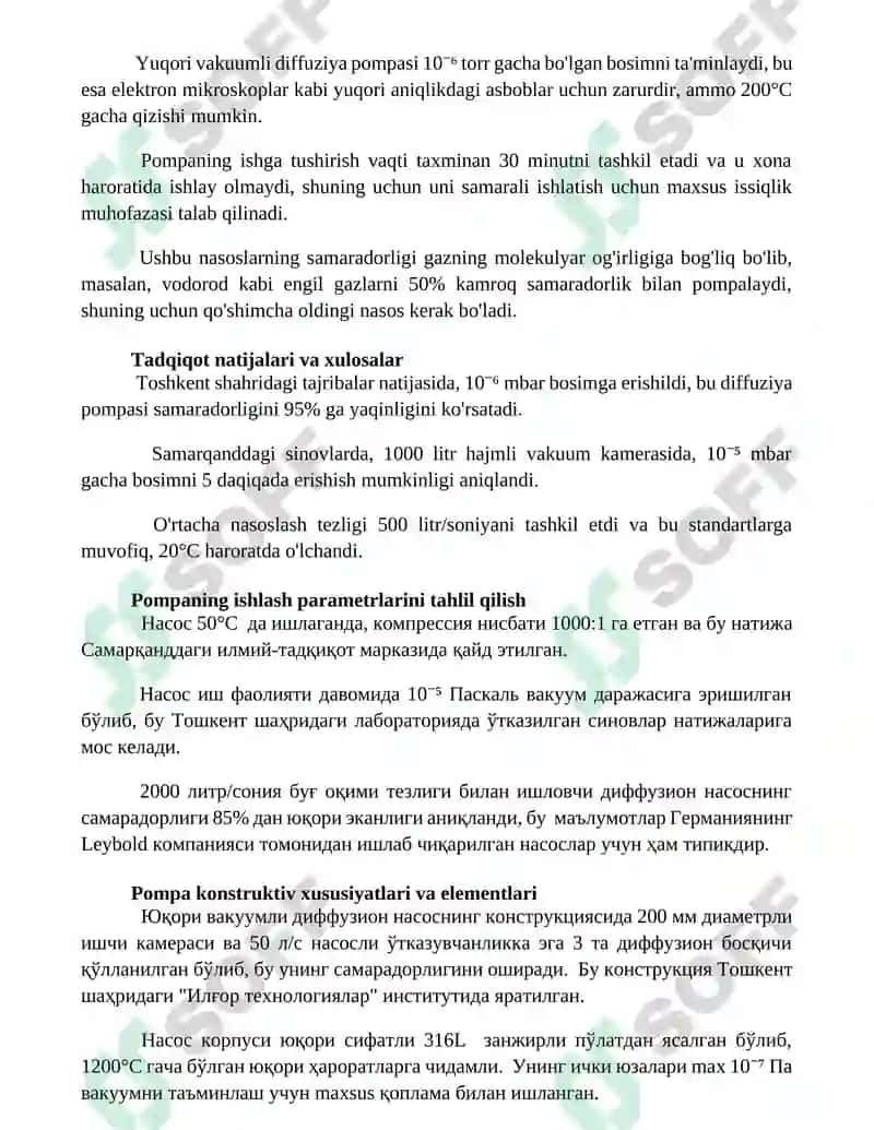 Yuqori vakumli diffuziya nasosi 2