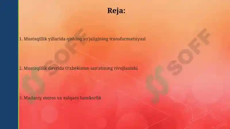 Mustaqillik yillarida qishloq xo'jalik vasan'at sohasidagi o'zgarishlar 2