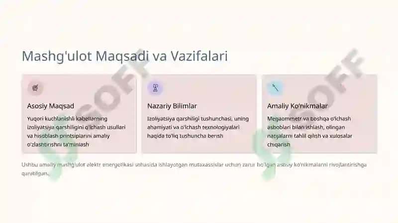 YuqoriKuchlanishli Kabellarni Izoliyatsiya Qarshiligini O'lchash va Hisoblash 2
