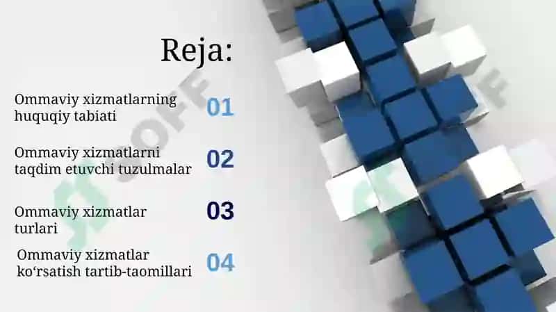 Ommaviy xizmatlar ko’rsatish  tartib-taomillari 2