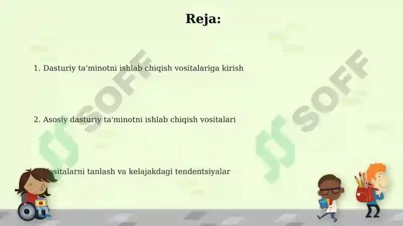 Uskunaviy dasturiy ta’minoti (Dasturiy ta’minotni ishlab chiqish vositalari) 2