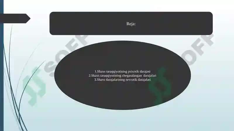 Shaxs  taraqqiyotining psixotik, chegaralangan va nevrotik darajalari 2