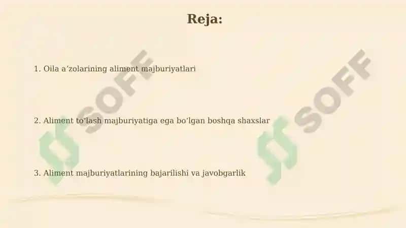 OILA AʼZOLARINING VA BOSHQA SHAXSLARNING ALIMENT MAJBURIYATLARI 2