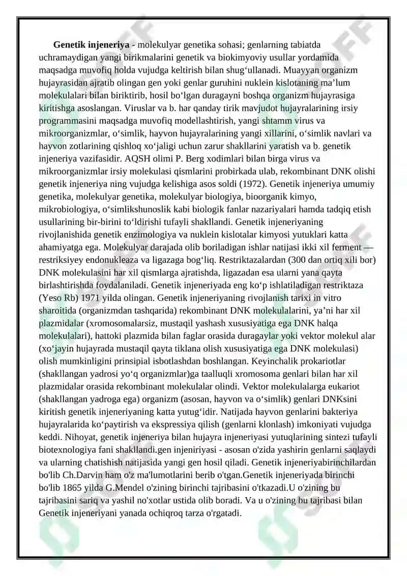 Genetik injeneriya asoslari 2