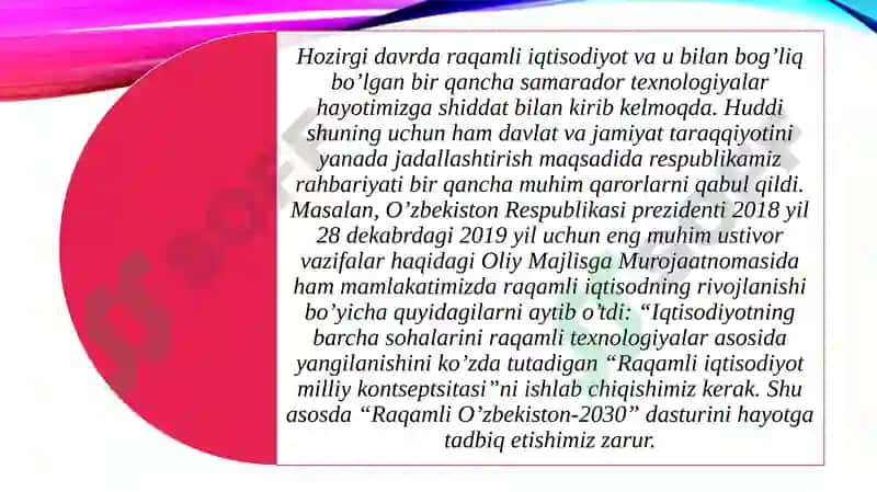 Mamlakat iqtisodiyotini rivojlantirishda informatika va raqamli texnologiyalarni oʻrni 2