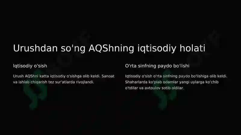 AQSh ikkinchi jahon urushidan keyingi davri 2