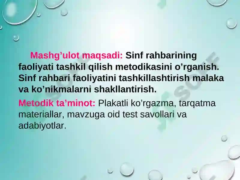 Sinf rahbarining yuksak ma’naviy kamoloti 2