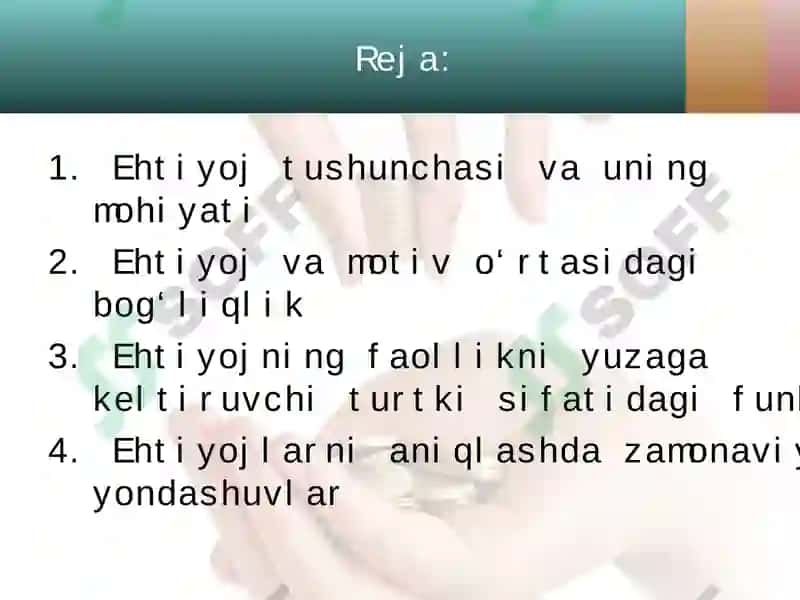 Ehtiyojlar turlari 2