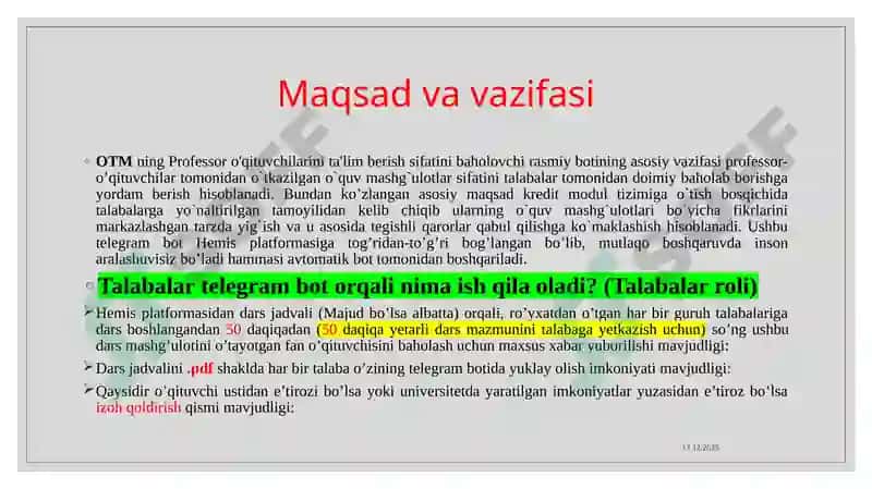 Professorning o'qituvchi bo'lishi telegram boti 2