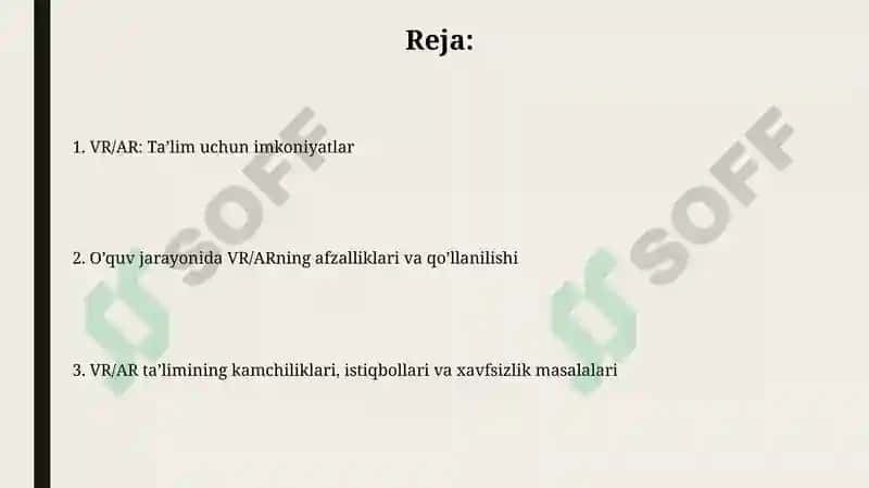 Virtual va kengaytirilgan reallik: o‘quv jarayonidagi imkoniyatlar Ismailov 2