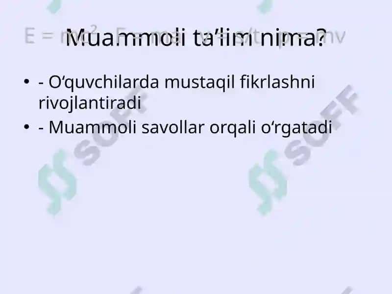 Muammoli ta’lim texnologiyalari mazmuni 2