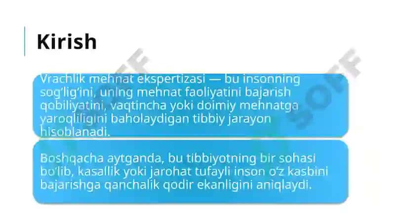 Vrachlik mehnat ekspertizasini tashkil etish 2