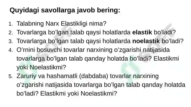 Amaliyot 2 - Elastiklik va uning qo’llanilishi 2