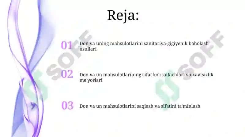 Don va unning mahsulotlarini sanitariya-gigiyenik baholash usullari 2