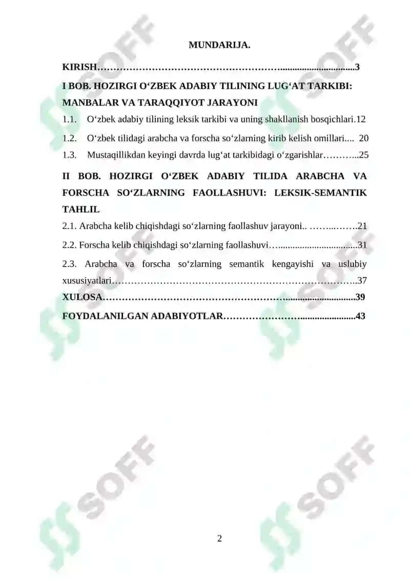 HOZIRGI O‘ZBEK ADABIY TILIDA ARABCHA VA FORSCHA SO‘ZLARNING FAOLLASHUVI 2