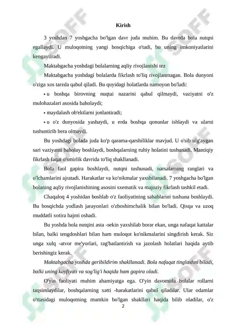 MAKTABGACHA YOSHDAGI BOLALARNING AQLIY RIVOJLANISHI 2